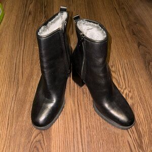 Aldo faux fur lines high heel booties NWT